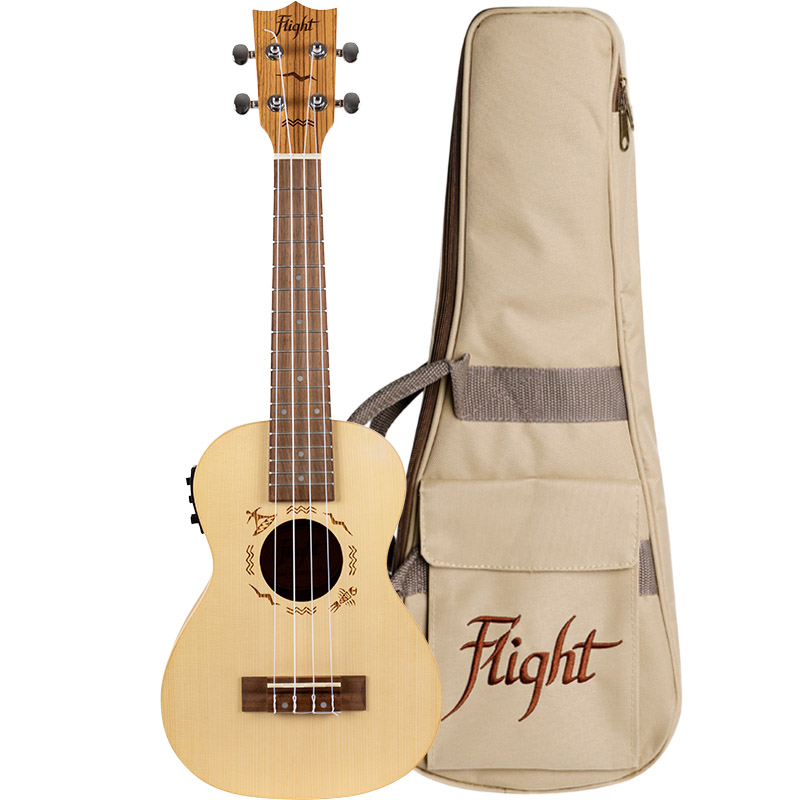 Электроакустическая укулеле концерт Flight DUC525 EQ SP/ZEB