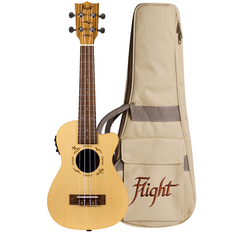 Электроакустическая укулеле концерт Flight DUC328 CEQ SP/ZEB