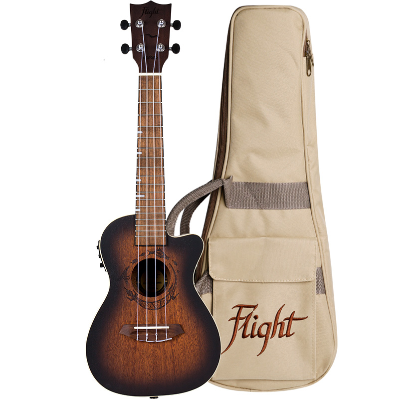 Электроакустическая укулеле концерт Flight DUC380 CEQ Amber