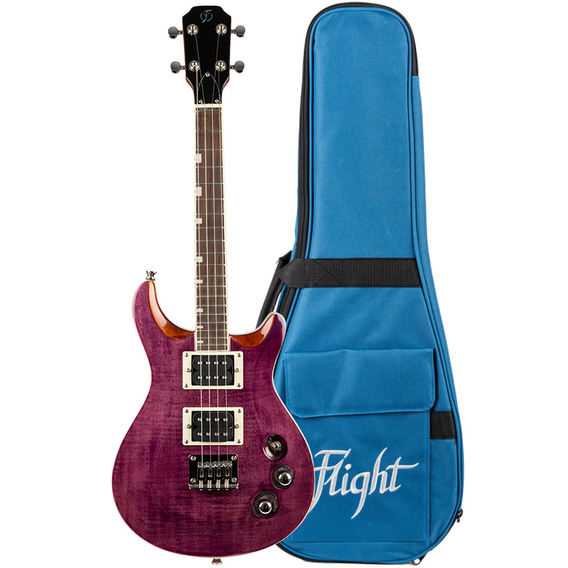 Цельнокорпусная электроукулеле Flight Vanguard Transparent Purple